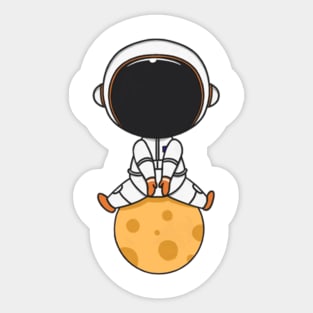 Astronaut Sitting Down The Ball Sticker